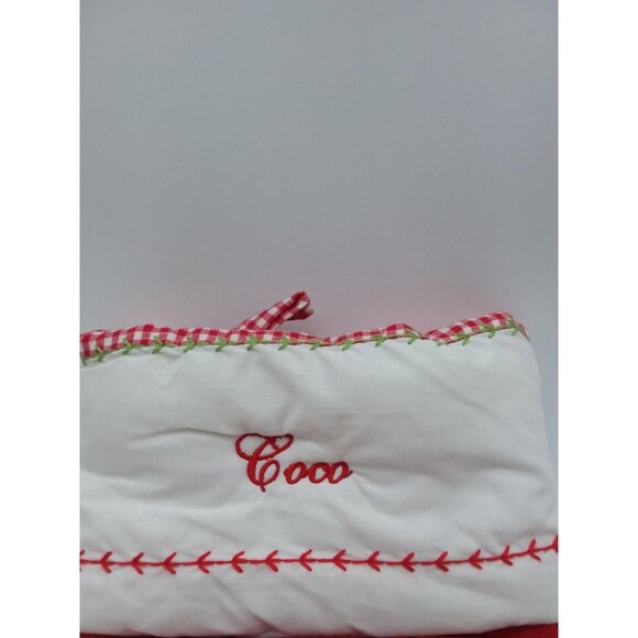 Pottery Barn Kids Coco Dog with Antlers Christmas Stocking Holiday Quilted Red - Picture 2 of 9